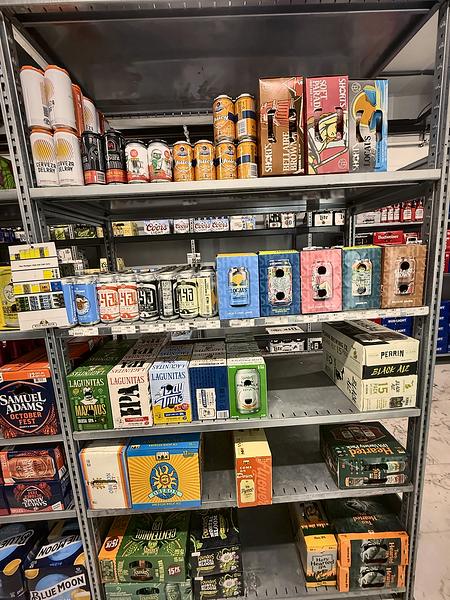 Craft beer packs and cases on the shelves